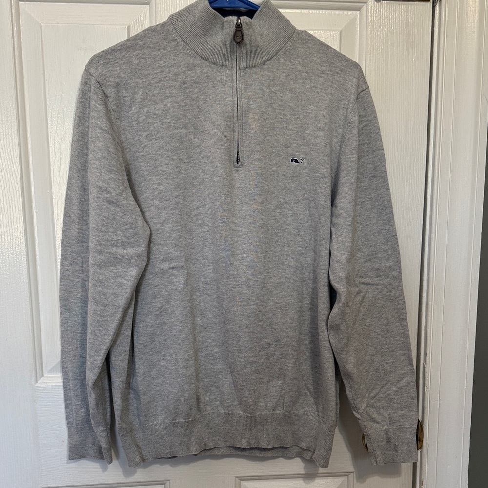 Vineyard Vines Men's Light Gray Half-Zip Sweater